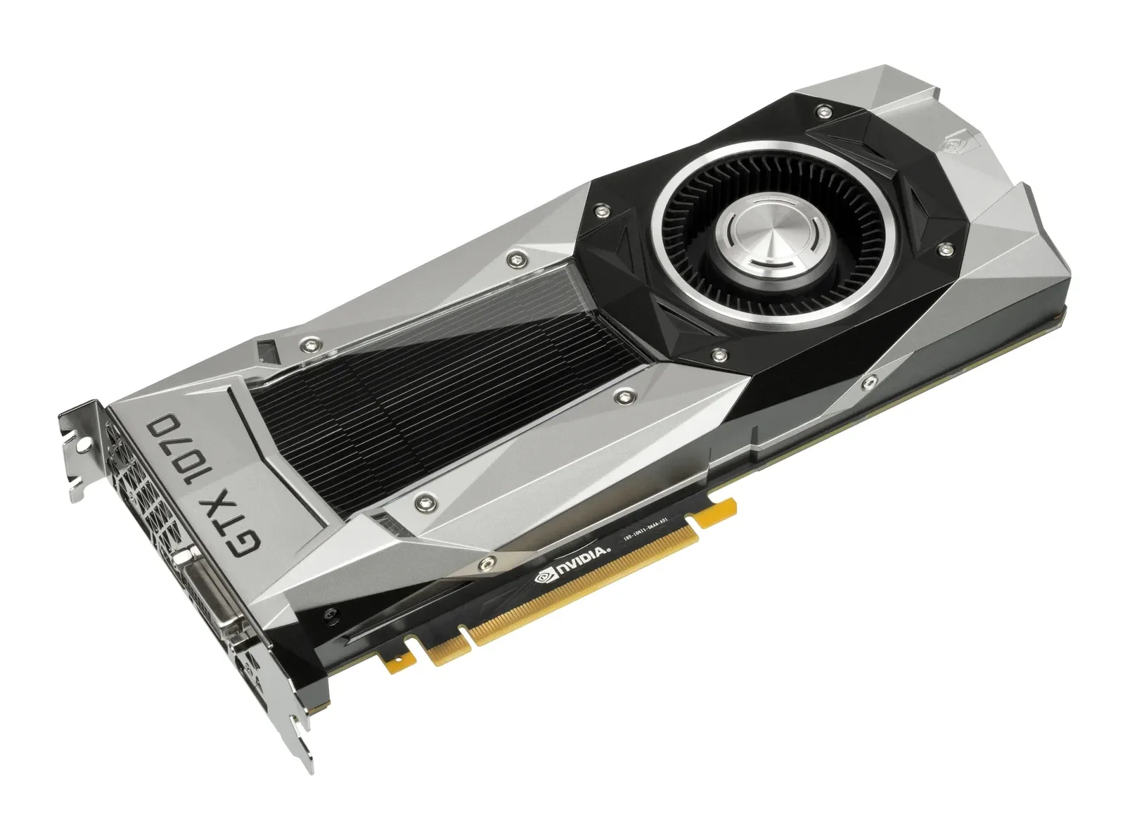 NVIDIA GTX 1070 Founders Edition graphics card on a white background